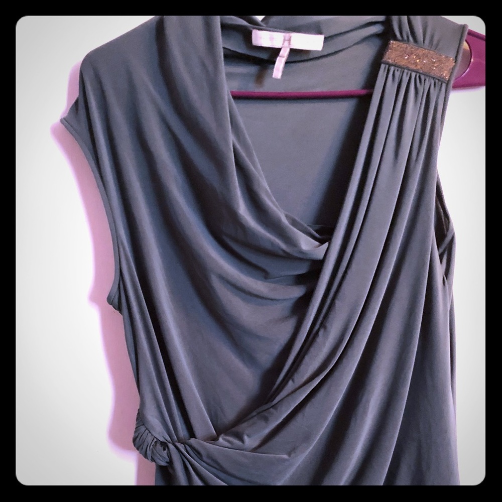 Halston Heritage green sleeveless blouse XS